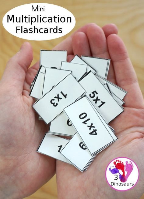 Multiplication Flash Cards Printable, Multiplication Flash Cards, Multiplication Cards, Multiplication Flashcards, 3 Dinosaurs, Free Homeschool Printables, Multiplication Practice, Homeschool Board, Montessori Homeschool