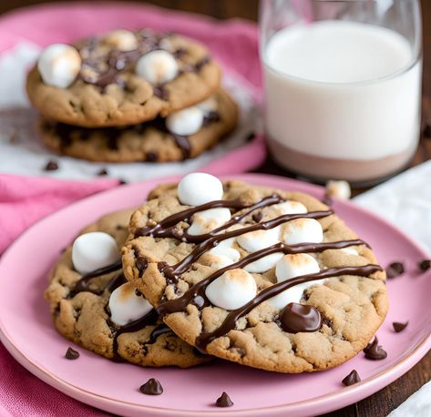 Indulge in the ultimate homemade treat with our Crumbl-inspired S'mores Cookies recipe! This digital download provides step-by-step instructions to create decadent graham cracker cookies packed with milk chocolate chips, topped with melty marshmallows, rich chocolate drizzle, and buttery graham cracker crumbs. Perfect for any occasion, these cookies capture the nostalgic flavors of classic s'mores in every bite. What's Included: Detailed recipe with easy-to-follow instructions List of ingredient S Mores Cookies, Graham Cracker Cookies, Biscuits Graham, Crumbl Cookies, Baking Measurements, Cracker Cookies, Smores Cookies, Yummy Comfort Food, Chocolate Drizzle