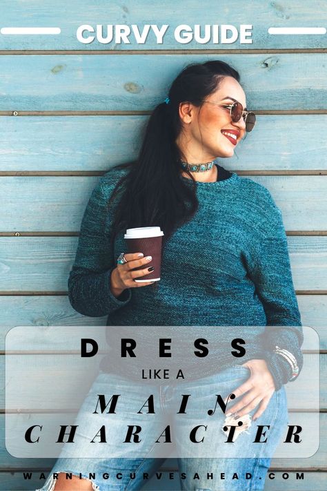 woman in torn jeans and weathered green sweater holding a takeout coffee cup leaning against green horizontal boards Plus Size Style Inspiration, Best Sports Bras, Main Character Energy, Lady Style, Plus Size Style, Fantasy Fashion, Main Character, Sports Bras, Main Characters