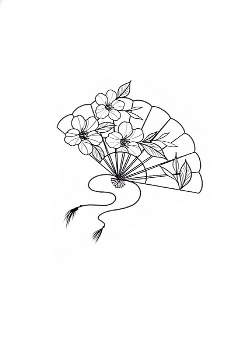 Japanese Fan Drawing, Abstract Tattoo Ideas, Abstract Tattoos, Fan Tattoo, Small Pretty Tattoos, Pin Up Tattoos, Tattoo Portfolio, Minimalist Tattoos, Japanese Tattoo Art