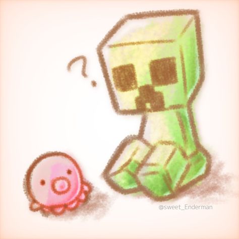 Minecraft Cute Drawings, Drawing Ideas Minecraft, Minecraft Pig Drawing, Minecraft Drawings Cute, Minecraft Creeper Art, Minecraft Drawings Easy, Pokemon Drawing Easy, Minecraft Drawing Ideas, Marker Drawing Ideas Easy