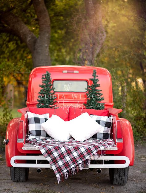 Alicia Wilson Photography is offering vintage truck mini sessions in Rockwall, Texas. Red Vintage Christmas, Vintage Truck Christmas, Fabric Photography, Christmas Mini Sessions, Christmas Photography, Winter Fabric, Christmas Photoshoot, Christmas Truck, Fabric Backdrop