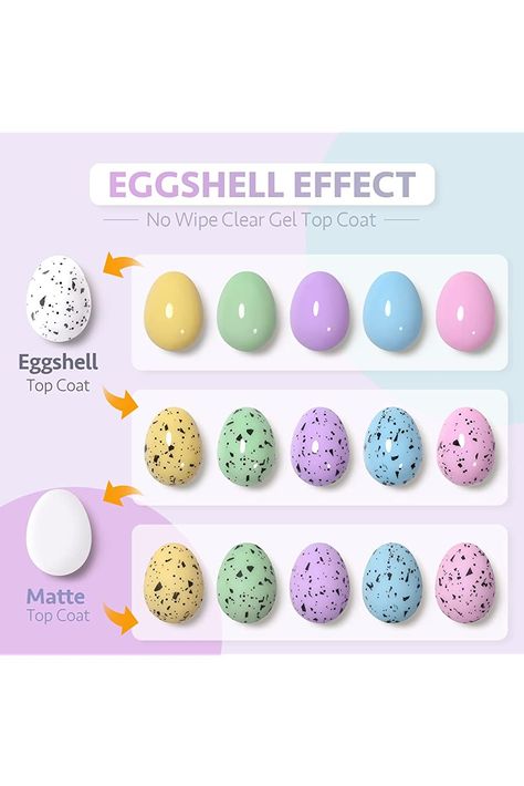 GAOY Eggshell Gel Top Coat, 16ml Eggshell Effect Gel Nail Polish No Wipe Clear Top Coat, Soak off UV LED Finish Gel for Nail Art Eggshell Nails, Gel Top Coat, Top Coat, Egg Shells, Fashion Nails, Nails