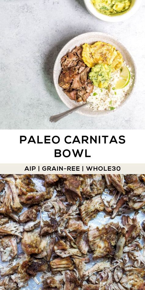 Paleo Carnitas, Carnitas Bowl, Paleo Roast, Paleo Main Dishes, Free Lunch, Autoimmune Paleo, Paleo Recipes Easy, Autoimmune Protocol, Sprouts With Bacon