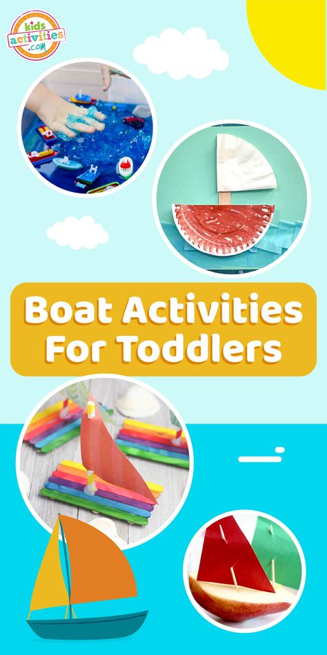 Today we have a compilation of our favorite boat activities for toddlers. These can be used inside or outside for a summer day activity. Boat Activities For Toddlers, Boat Activities For Preschool, Boat Crafts For Toddlers, Boat Activities, Transportation Unit, Boat Theme, Boat Crafts, Preschool Play, Types Of Play