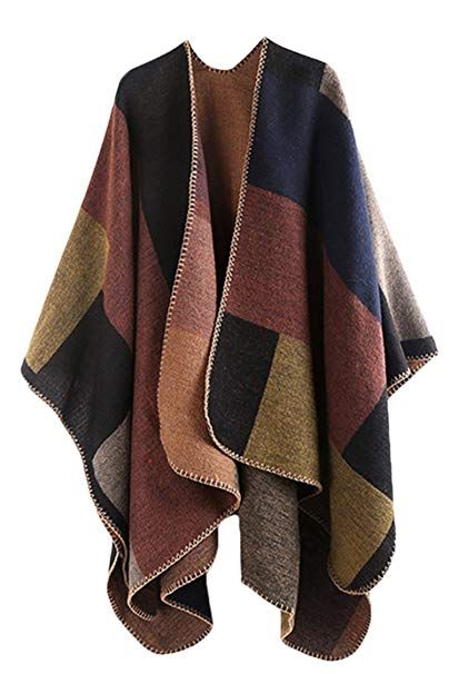 Amazon.com: VamJump Women Winter Cashmere Oversized Blanket Poncho Cape Shawl Cardigan Coat, Black, onesize. As an Amazon Associate I earn from qualifying purchases. Plaid Cape Coat, Poncho Coat Cape, Plaid Capes, Cape Shawl, Blanket Poncho, Cashmere Cape, Plaid Poncho, Warm Cardigan, Poncho Shawl