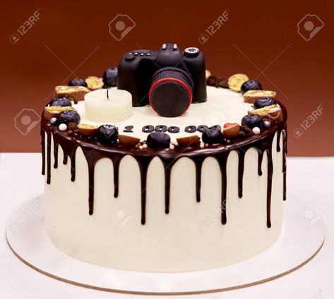 Camera Birthday Cake Photographers Birthday Cake With A Photo Camera On Top Stock Photo - entitlementtrap.com Cake Camera, 30th Birthday Cakes For Men, Camera Birthday, Camera Cakes, Photography Cake, 30 Birthday Cake, Custom Birthday Cakes, Birthday Cakes For Men, Cake Photography