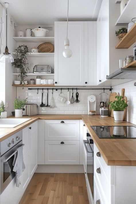 48  Small Kitchen Ideas to Maximize Space and Style Kitchen Living Small Space, Small Kitchen With All Appliances, Small Kitchen Ideas 2mx2m, Small Stove Ideas, 100 Sq Foot Kitchen, Small Terrace Kitchen, Small Room Kitchen Ideas, Tiny L Shaped Kitchen Layout, Small Light Kitchen Ideas