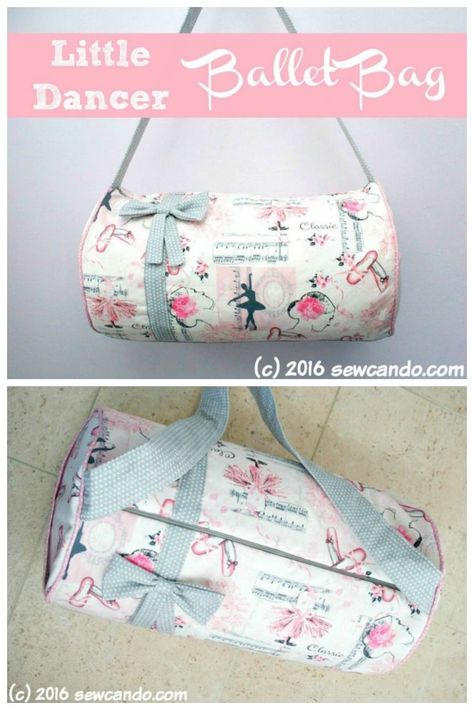 FREE PATTERN. The Little Dancer Ballet Bag free sewing pattern. A free sewing pattern for a round barrel bag. With this free tutorial you can make a fabulous bag for your kids to carry. A small barrel bag for kids or adults. Easy free sewing pattern for a barrel bag. An ideal bag to sew for the gym or a pyjama party. #SewModernBags #SewingForFree #FreeSewingPattern #FreeSewingTutorial #SewABalletBag #BalletBagSewingPattern Bag Free Sewing Pattern, Piping Tutorial, Bag Sewing Tutorial, Duffle Bag Patterns, Dancer Ballet, Small Duffle Bag, Ballet Bag, Bag Pattern Free, Free Sewing Pattern