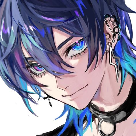 Blue Male Pfp, Vtuber Pfp, Male Vtuber, Yugo Asuma, Pelo Anime, 캐릭터 드로잉, Pretty Drawings, Anime Eyes, Anime Drawings Boy