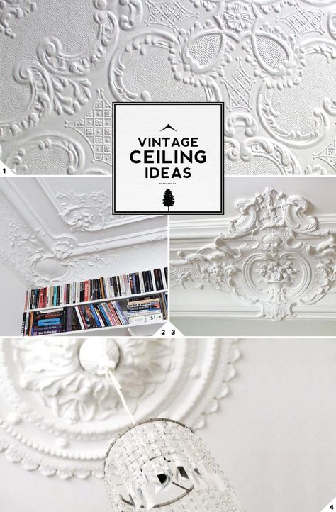 3 Unique Vintage Ceiling Decor and Design Ideas || Mood board Embossed Wallpaper Ceiling, Kitchen Ceiling Molding, Anaglypta Wallpaper Ceiling, Textured Wallpaper Ceiling, Vintage Ceiling Design, Ceiling Wallpaper Ideas Bedrooms, Wallpaper Ceiling Ideas, Unique Ceiling Ideas, Ceiling Texture Types