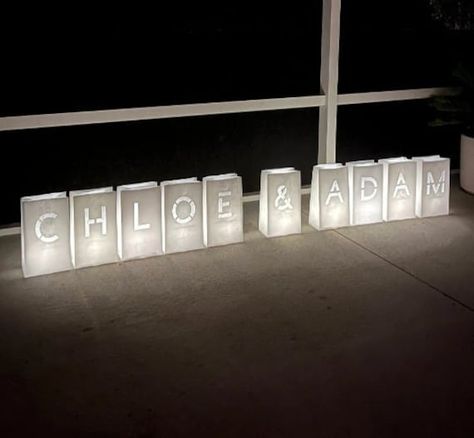 Luminary Bags, Wedding Luminaries, Luminaries Bags, Spell Your Name, Candle Bags, Lady Lake, Aisle Runners, Letters Of The Alphabet, All Letters