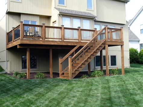 2nd Story Deck, Second Story Deck, Deck Remodel, Deck Steps, Patio Deck Designs, Deck Designs Backyard, Deck Stairs, Deck Projects, House Deck