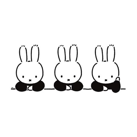 Miffy Icon Black, Miffy Black And White, Uni Notion, Alt Tats, Aesthetic Art Black, Miffy Wallpaper, Mac Layout, Wallpaper And Widgets, Simple Character