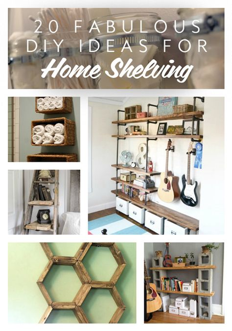 Check out these 20 DIY shelving ideas to get some inspiration for your next DIY home shelf project! Diy Shelving Ideas, Diy Ideas For Home, Organized House, Diy Shelving, Home Shelf, Shelving Ideas, Fabulous Diy, Organizing Tips, Space Ideas