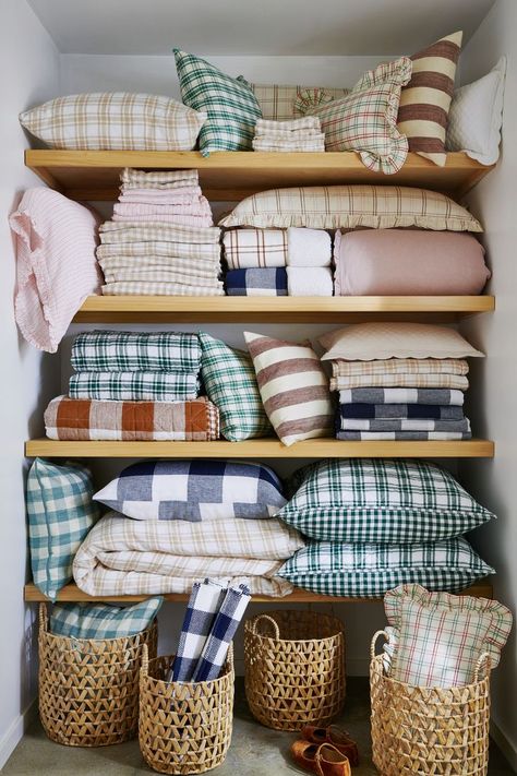 West Elm Furniture, Heather Taylor, Gingham Linen, Silk Pillow Cover, Silk Pillow, Linen Closet, Pretty House, West Elm, Home Textile