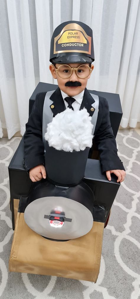 Polar Express Halloween Costume, Polar Express Costume, Thomas The Train Costume, Train Costume, School Creative, Ugly Sweater Party, Polar Express, Thomas The Train, Ugly Sweater