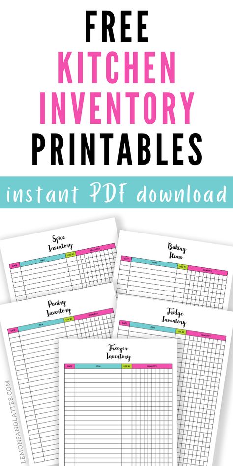 Baking Inventory List, Printable Pantry Inventory List, Grocery Inventory List Printables, Pantry Inventory Spreadsheet, Kitchen Inventory Printable Free, Spice Inventory Printable Free, Kitchen Inventory List Free Printable, Food Inventory Printable Free, Pantry List Inventory Free Printables