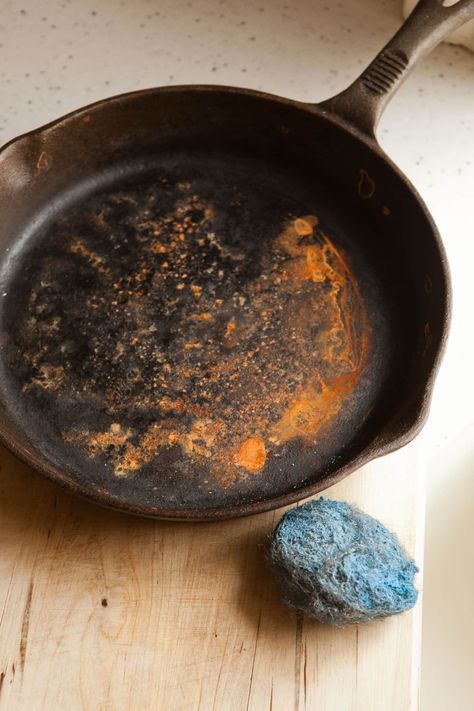 How To Restore a Rusty Cast Iron Skillet | Kitchn Cast Iron Skillet Cleaning, Rusty Cast Iron Skillet, Cast Iron Care, Cast Iron Cleaning, Iron Skillet Recipes, Dutch Oven Cooking, Cast Iron Skillet Recipes, Cast Iron Recipes, Iron Skillets