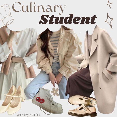 Culinary Student, Niche Aesthetic, Student Aesthetic, Light Academia Aesthetic, Chef Clothes, Art Outfit, High School Outfits, Hijabi Outfits, Lady And The Tramp