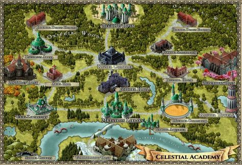 Fantasy College Campus, Zodiac Academy Map, Map Inspiration, Campus Map, Zodiac Academy, School Campus, Book Arts, Bookish Things, Book Aesthetics