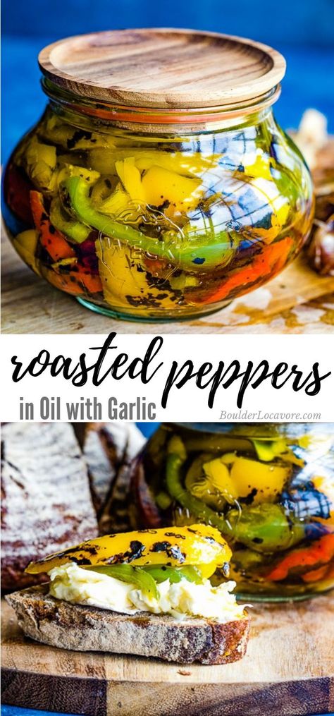 Roasted Red Peppers In Oil, Canning Peppers In Oil, Bell Pepper Appetizer, Canned Peppers, Peppers In Oil, Preserving Peppers, Radishes Recipe, Roast Peppers, Canning Peppers