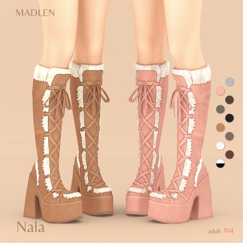 Nala Boots | Madlen on Patreon Sims 4 Cc Mods Clothing, Mlb Sims 4 Cc, Sims 4 Cc Clothes Y2k Shoes, Sims 4 Coquette Furniture, Sims Cc Boots, Sims 4 Cc Platform Shoes, Deerytrait Sims 4 Cc, Sims 4 Cc Shoes Maxis Match, Free Cc Sims 4 Clothes