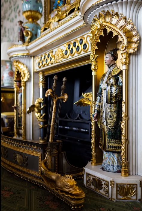 Fire Place Inside Buckingham Palace, Victorian Vases, Royal Bedroom, Historical Interior, Cabana Magazine, Classical House, Royal Collection Trust, Palace Interior, Fire Places