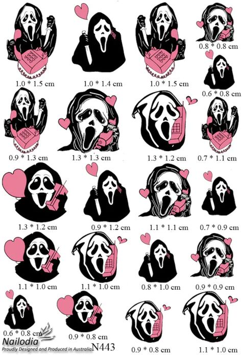 Cute Scream Ghost Face Nail Art Decal Sticker image 7 Music Nail Art, Scarie Movie, Face Nail Art, Nail Autumn, Scream Art, Halloween Wallpaper Backgrounds, Scream Halloween, Halloween Wallpaper Cute, 2160x3840 Wallpaper