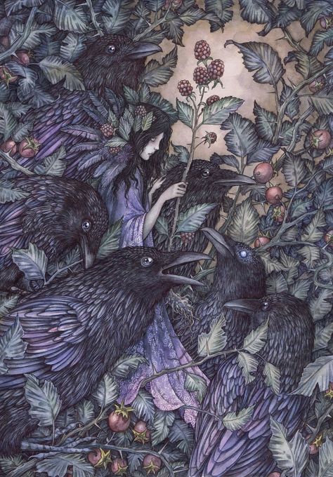 Adam Oehlers, Black Birds, Cat Playing, Magazine Art, Crows, Science And Nature, Ravens, Woodland Animals, Limited Edition Prints