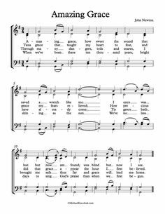 Free Piano Sheet Music Printables, Amazing Grace Sheet Music, Choir Sheet Music, Piano Music Easy, John Newton, Pastor Appreciation, Christmas Sheet Music, Pastors Appreciation, Music Crafts