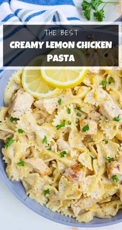 Dinner Ideas With Heavy Cream, Heavy Cream Sauce Recipes, Easy Pasta Recipes Chicken, Lemon Chicken Parmesan Recipe, Lemon Cream Pasta With Chicken, Lemon Pepper Chicken And Pasta, Chicken With Riccota Cheese, Chicken Pasta Recipes Easy Quick Dinner, Easy Light Pasta Recipes