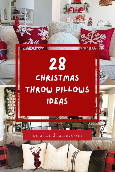 Add a festive touch to your home decor with a selection of Christmas throw pillows that capture the essence of the holiday season. Explore a variety of designs and patterns that radiate holiday cheer, from classic motifs to modern and whimsical styles. Click through to discover pillows that will instantly transform your space into a cozy and spirited winter wonderland. Christmas Sofa Pillows Decorating Ideas, Christmas Pillows On Sectional Couch, Modern Christmas Pillows, Christmas Pillows Couch, Christmas Living Room Pillows, Christmas Sofa Pillows, Christmas Decor Pillows, Christmas Throw Pillows Couch Ideas, Diy Christmas Pillows Ideas