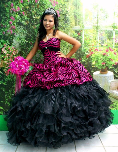 zebra quinceanera(sweet 15) dresses | zebra quinceanera(sweet 15) dress Y2k Quince, Scene Dress, Mcbling Fashion, Sweet 15 Dresses, Trashy Outfits, Prom Dress Inspo, Pretty Quinceanera Dresses, Catty Noir, Quince Dress