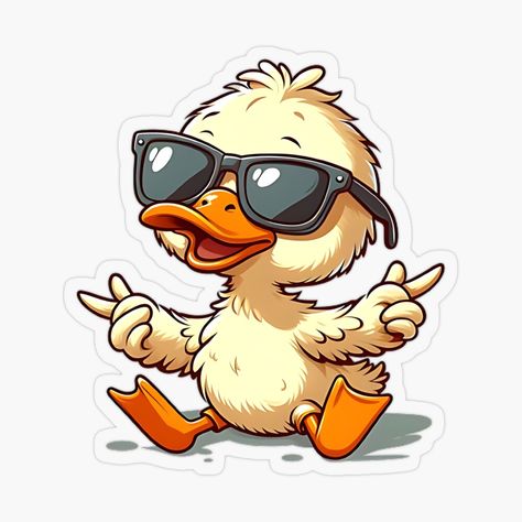 Get my art printed on awesome products. Support me at Redbubble #RBandME: https://www.redbubble.com/i/sticker/Funny-Yellow-Duck-Wearing-Sunglasses-by-Pirascano-Art/161065683.O9UDB?asc=u Duck Portrait, Beer Drawing, Xmas Stickers, Sunglasses Sticker, Xmas Sticker, Cool Slogans, Funny Duck, Procreate Art, Sticker Funny