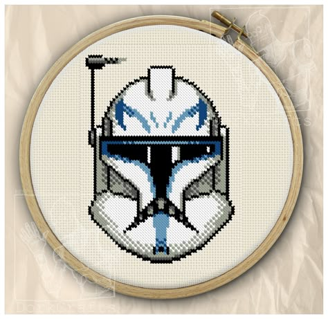 Clone Wars Cross Stitch, Ahsoka Cross Stitch Pattern, Cross Stitch Patterns Star Wars, Ahsoka Cross Stitch, Cross Stitch Star Wars, Star Wars Cross Stitch Patterns Free, Starwars Clone Trooper, Star Wars Cross Stitch Patterns, Star Wars Cross Stitch