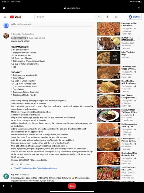 Hamburger Steak Bake, Cajun Ninja Hamburger Steak, Cajun Steak Alfredo Pasta, Cajun Ninja Vegetable Beef Soup, Cajun Ninja Recipes, Bojangles Cajun Filet Recipe, Cajun Ninja, Recipes Hamburger, Baked Bean Casserole