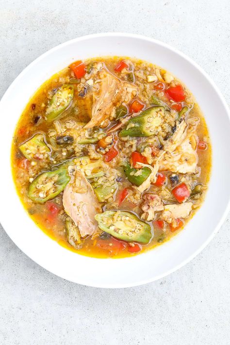 Chicken And Okra, Freezable Soups, Carrot And Fennel Soup, Chicken Lime Soup, Okra Health Benefits, Okra Soup Recipe, Okra Benefits, Okra Soup, Winter Dinners