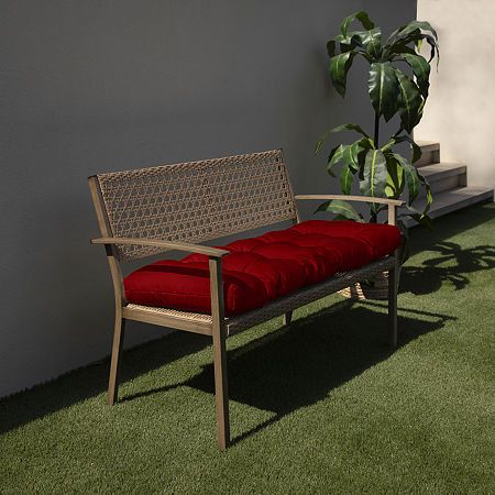 Don't deny it- your outdoor space is need of that extra wow factor. Look no further than this stunning crimson tufted bench cushion a fresh solid fabric. With both style and support, this functional bench cushion will offer lasting comfort that Instantly elevates any sitting space, big or small. Crafted out of durable, stain-resistant material, this cushion is proudly made north America and offers comfort and supreme quality you can trust! Features: TuftedFinishing Feature: Knife-EdgeSeat Cushion Measurements: 48 Depth/Inches, 19 Width/Inches, 3 Height/InchesFiber Content: 100% PolyesterFilling Content: 100% PolyesterCare: Spot CleanDecor Styles: TraditionalCountry of Origin: Made in US Tufted Bench Cushion, Patio Seat Cushions, Sitting Space, Tufted Bench, Tufted Cushion, Patio Seating, Bench Cushion, Outdoor Bench, Bench Cushions