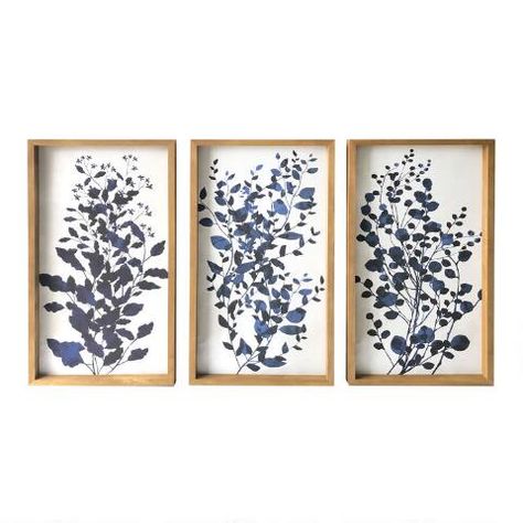 Blue Branches Framed Canvas Wall Art 3 Piece | World Market Canvas Wood Frame, Bedroom Cozy, Budget Home, Crafts Home, Design Minimalist, Aesthetic Home, Decor Aesthetic, Design Bedroom, Art Trends