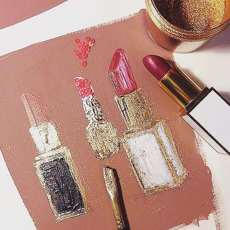 How do I get through my #thursdaymorning? I put on a little #redlipstick fix myself an @sunpotion #anandamide supercharged coffee and handle things! Paper Fashion, Golden Painting, Buying Gold, Gold Paint, Artsy Fartsy, Fashion Sketches, Lipsticks, Fashion Drawing, Fashion Illustration