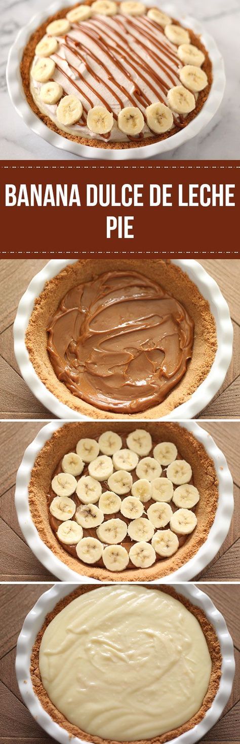 Banana Dulce de Leche Pie - Out of this world!! Different Pies, Resep Pasta, Banana Pie, Gateaux Cake, Banana Cream Pie, Sweet Pie, Pie Cake, Banana Recipes, Pie Dessert