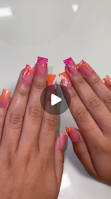 ByAlyssa on Instagram: "This was the perfect end of summer set ☀️🩷🍑 

Guys, this was my first time doing ombre with pigment, I was a little nervous but it came out so good! 

Using my favorites of course @nailvaultbeauty 
GUAVA acrylic powder
SUNKIST gel polish
FUCHSIA gel polish
BLANC gel polish
TOP COAT
Use discount code ALYSSA to save when checking out 🛍️💰

Pigment powder and Chrome powder can be found in my Amazon Storefront (🖇️ in bio) 🤞🏾

#summernails #nailinspo #nailtutorials #nailart #pinknails #orangenails" Chrome Powder, Pigment Powder, Amazon Storefront, Orange Nails, Acrylic Powder, Nail Designs Spring, Summer Set, Nail Tutorials, End Of Summer