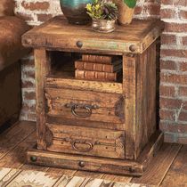 Rustic Reclaimed Wood Nightstand/Table Transitional Living Room Furniture, Reclaimed Wood Nightstand, Western Bedroom Decor, Nightstand Table, Rustic Bedroom Furniture, Painting Wooden Furniture, Rustic Nightstand, Rustic Western Decor, Western Furniture