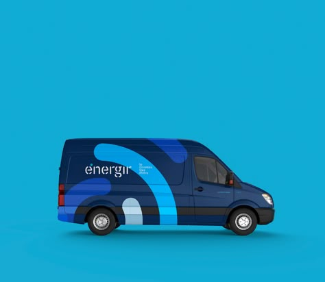 Énergir on Behance Van Wrap Design Ideas, Industrial Branding, Ambulance Design, Vehicle Graphics Branding, Van Branding, Van Signage, Vehicle Wrap Design, Vehicle Branding, Vehicle Signage