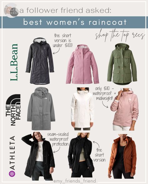 the best recs all from our follower friends to yours! raincoats//rain jackets//women's jackets//fall fashion//fall jackets//waterproof jackets Rain Coats For Women, Best Rain Jacket, Waterproof Jacket Women, Ll Bean Women, Autumn Jacket Women, Iceland Trip, Waterproof Rain Jacket, Rain Jacket Women, Spring Coat