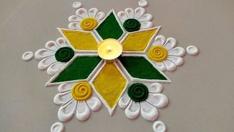 Rangoli Designs In Flower, Simple Rongali Design Diwali, Very Small Rangoli Designs Simple, New Rangoli Designs Easy, Easy Rongali Designs, Small And Beautiful Rangoli Designs, Easy Simple Rangoli For Diwali, Small And Simple Rangoli Designs, Diwali Rangoli Ideas Easy Small Design