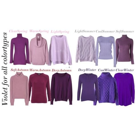 Soft Summer Purple, Soft Autumn Purple, Light Purple Sweater Outfit, Deep Winter Summer Outfits, Violet Outfit, Color Analysis Summer, Light Spring Color Palette, Autumn Color Palette Fashion, Light Summer Color Palette