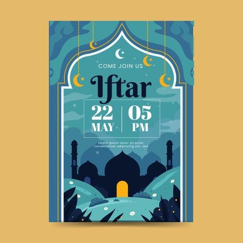 Ramadhan Poster Ideas, Aidilfitri Poster, Poster Design Islamic, Iftar Poster, Islamic Graphic Design, Islamic Banner Design, Islamic Poster Design, Ramadhan Design, Ramadan Template