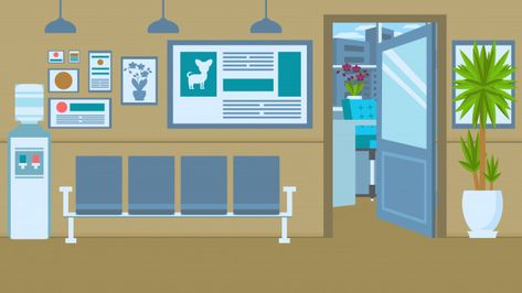 Vet clinic interior flat vector color illustration Vet Clinic Interior, Gl Background, Clinic Illustration, Pet Dinosaur, Banner Flower, Classroom Background, Clinic Interior, Gacha Backgrounds, Mini Movie